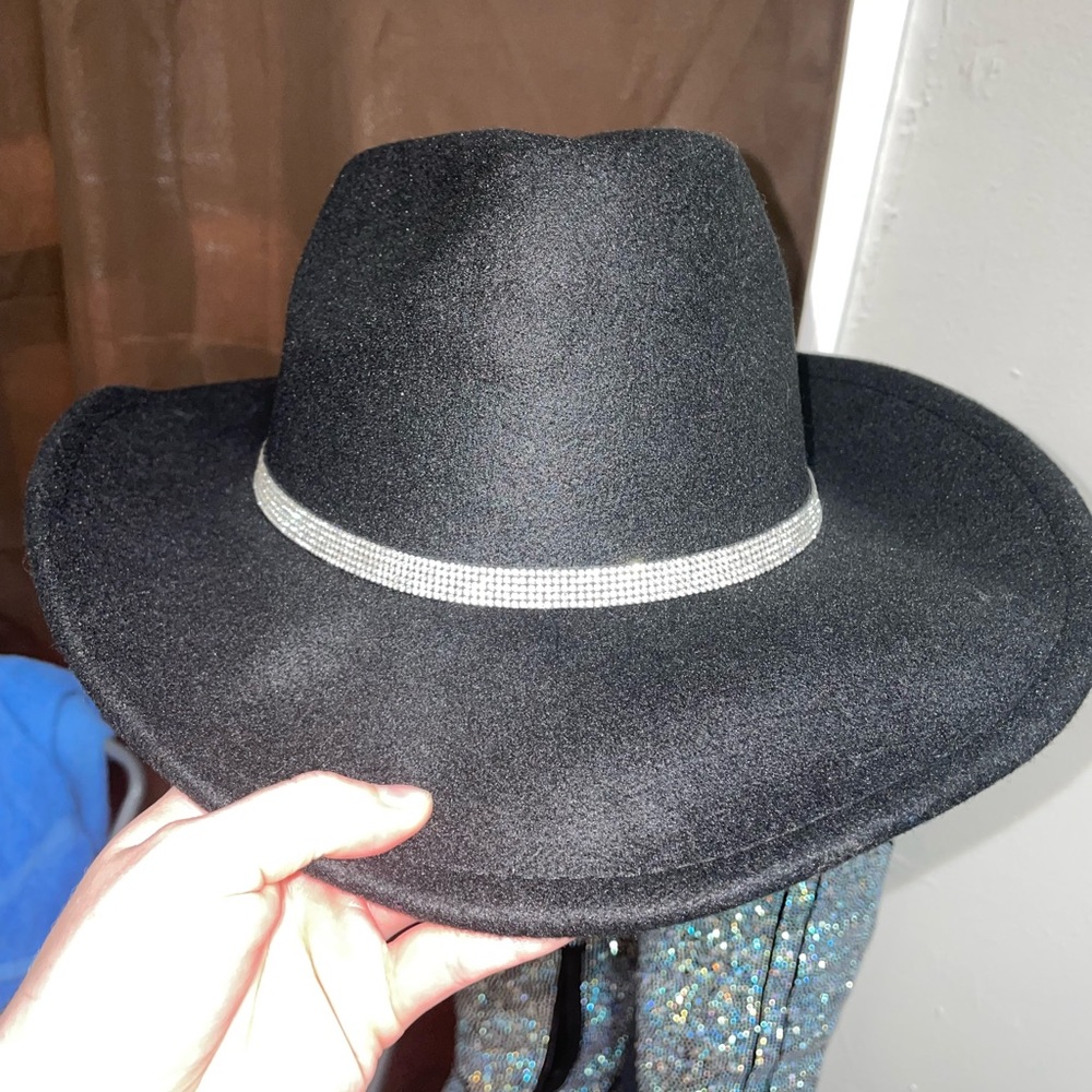 Black Cowgirl Hat with Bling Accents